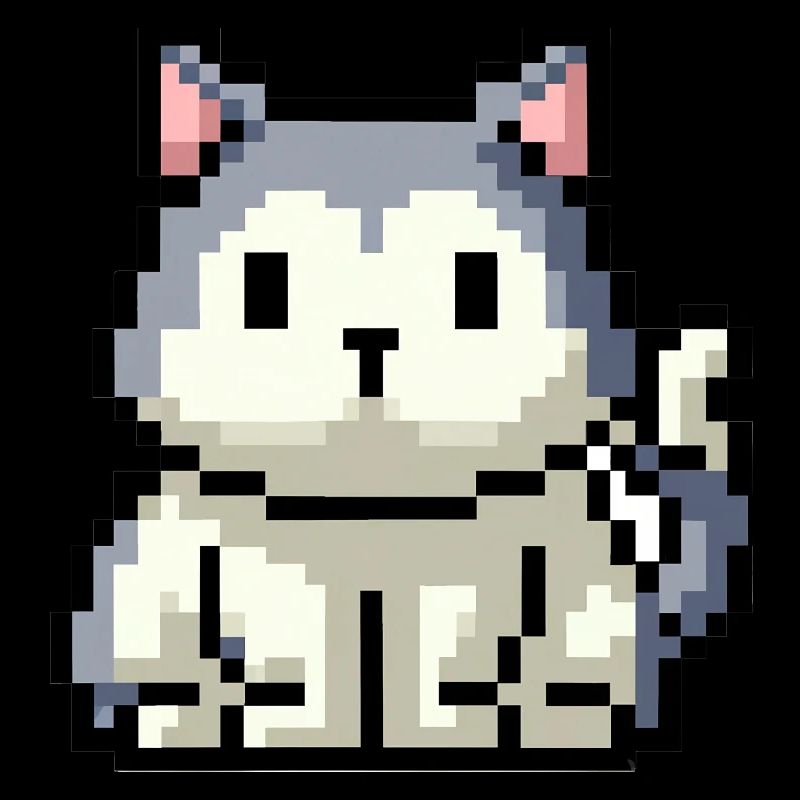 8bit 16bit verpixelt Katze