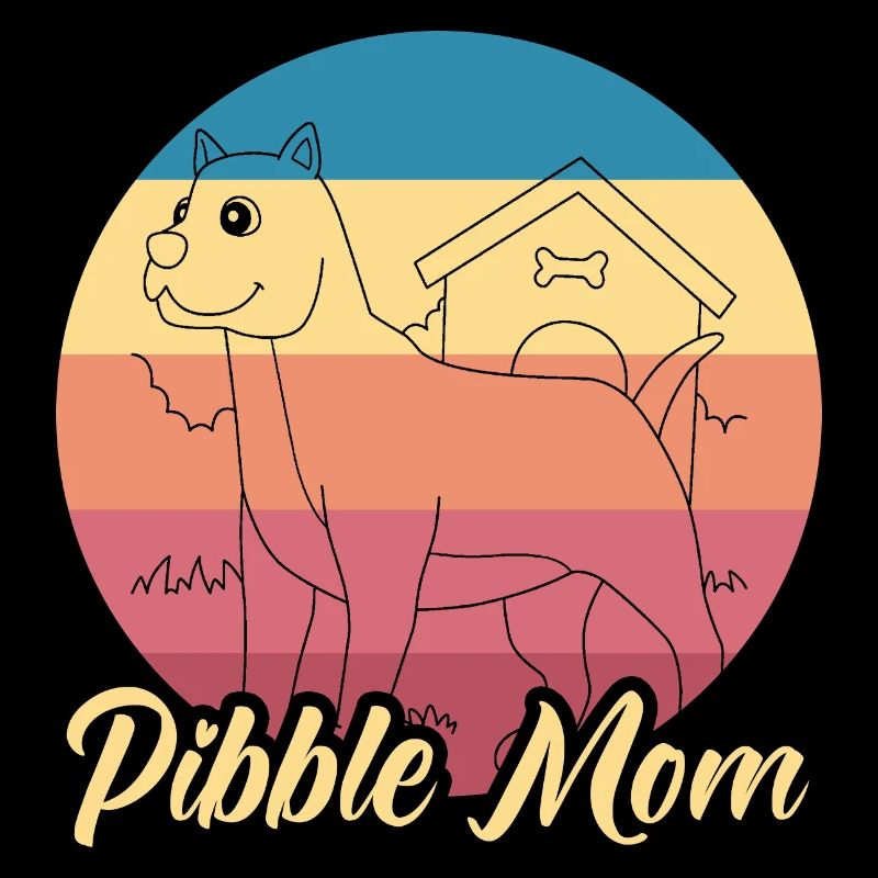 Pibble Mom Pitbull Mommy American Terrier Retro