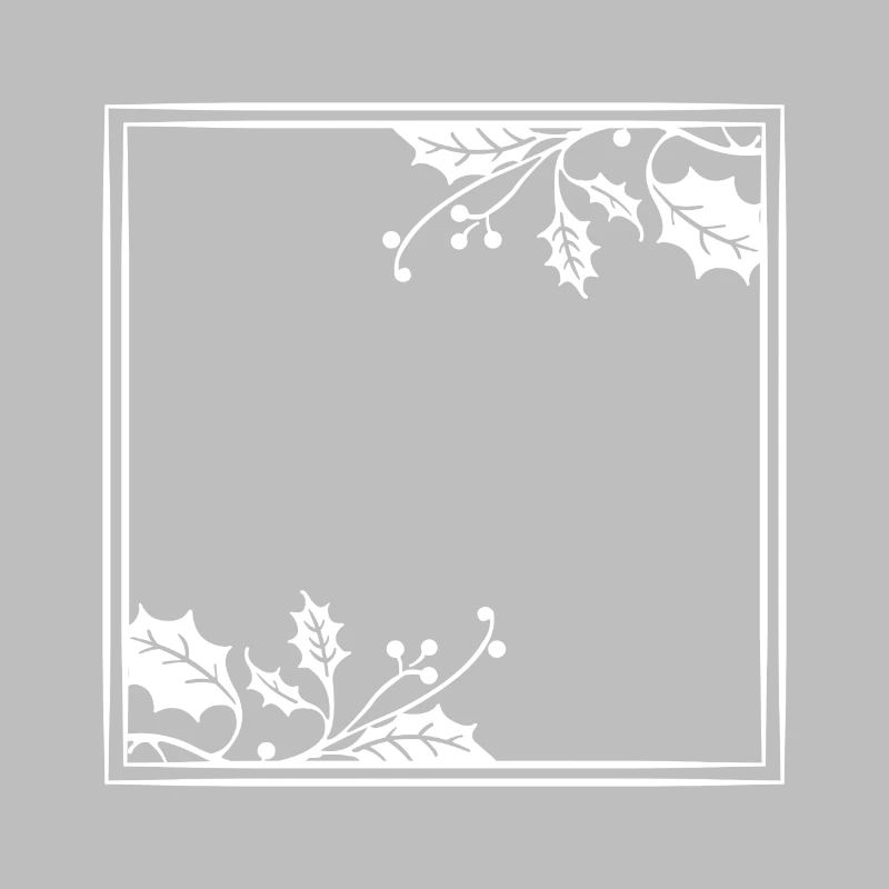 White frame bay leaf Christmas
