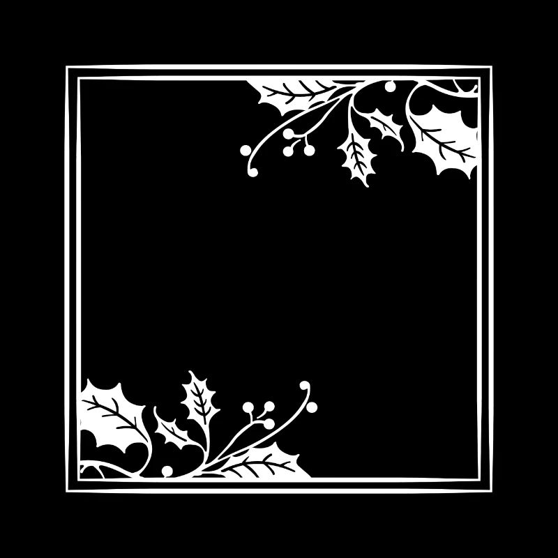 White frame bay leaf Christmas