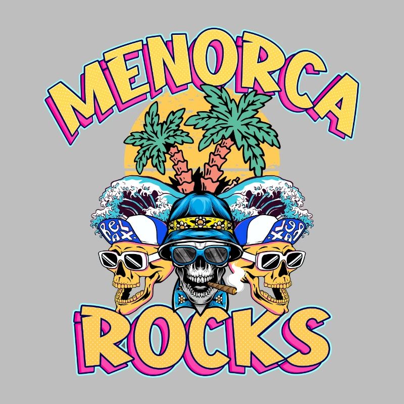 Menorca Summer Sun Beach Palm Trees Party Retro