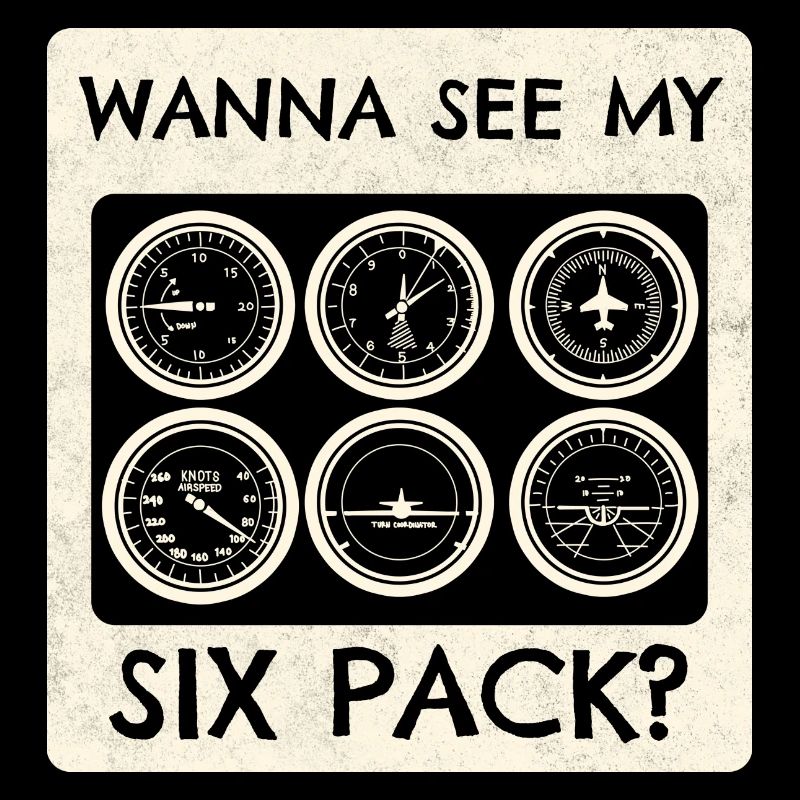 Airplane Pilot Fly Sixpack Cockpit I Gift