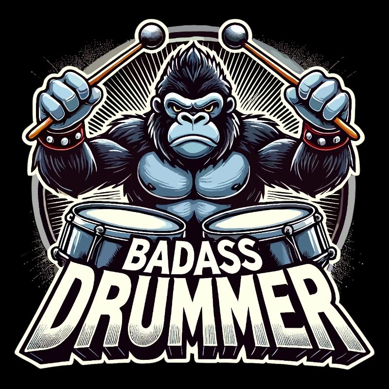 Knallharter Schlagzeuger Gorilla cool Geschenk