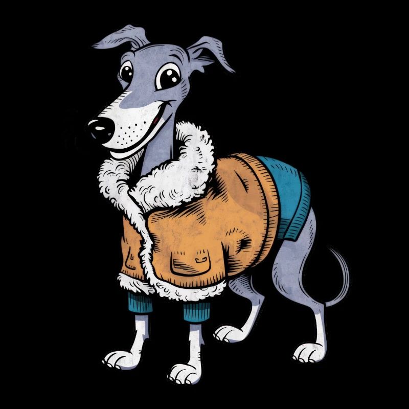 Lévrier drôle dans la conception de dessin animé