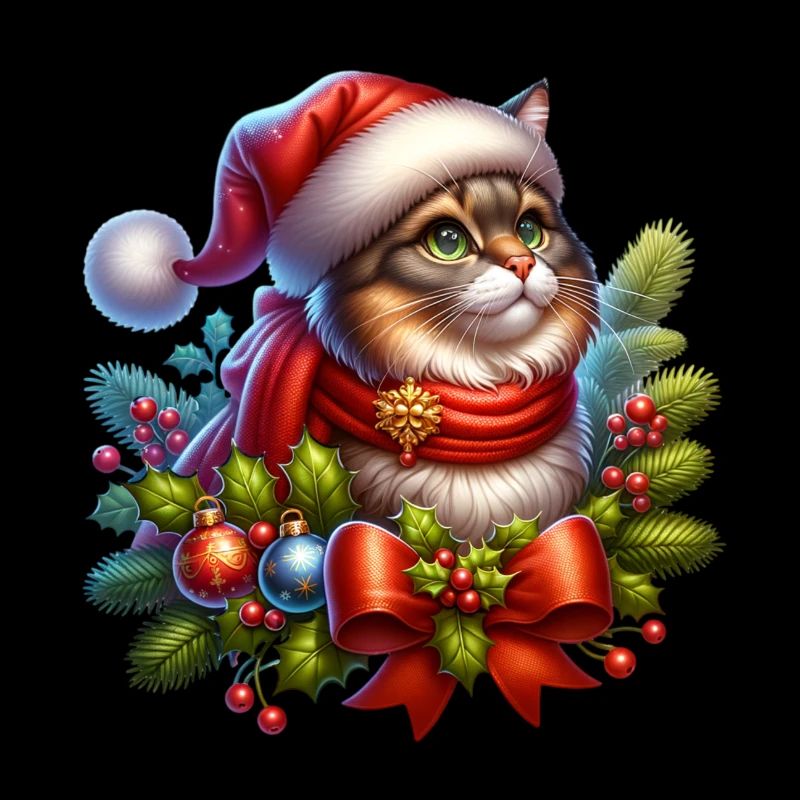 Weihnachtskranz Katze