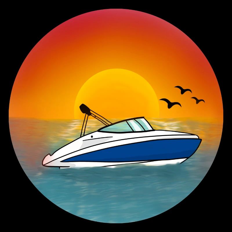 Coucher de soleil sur le bateau