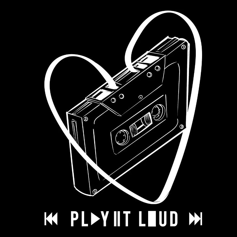 Cassette heart buttons music player gift