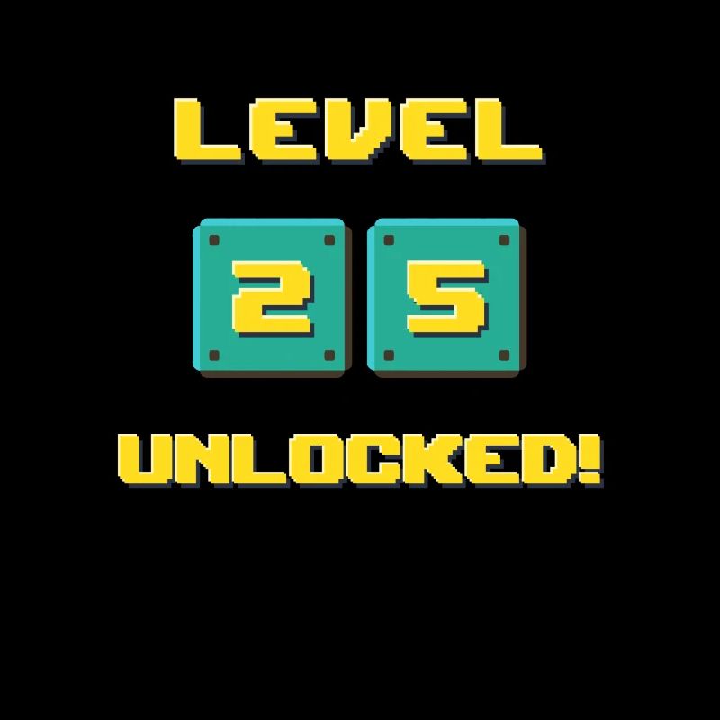 Herren 25. Geburtstag Junge Mann Level 25 Jahre