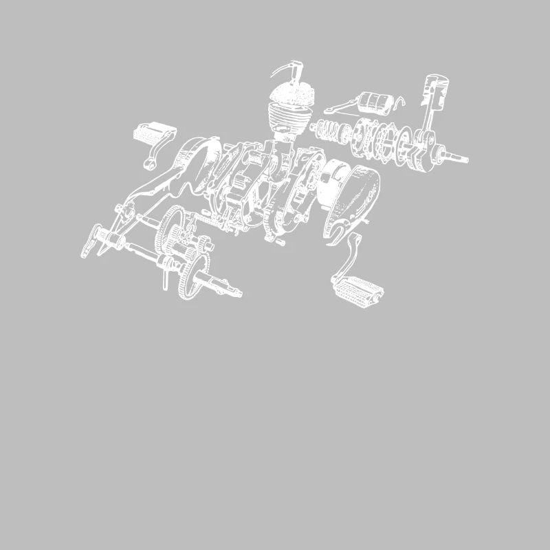 Moped Moped Engine Exploded View Gift