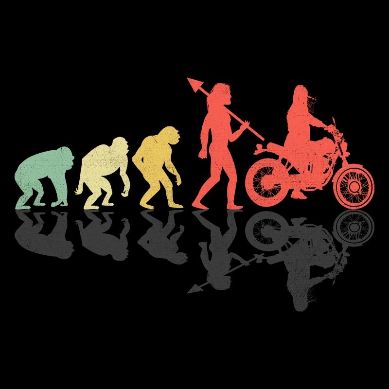 Retro Evolution Motorcycle Biker Mom Motorcyclist