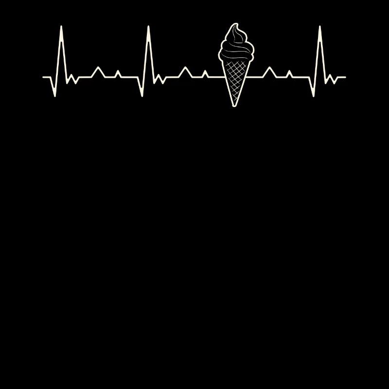 Cucurucho de helado. Corazón. Amor. Ekg.