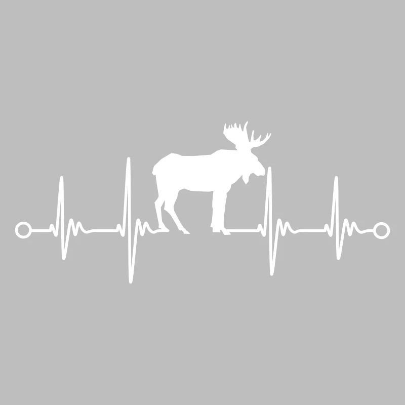 Moose elk pulse EKG heartbeat vector design