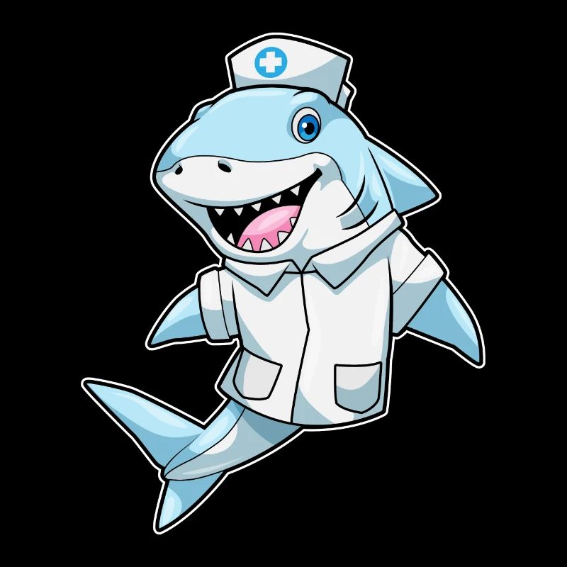 Requin en tant qu’infirmière avec blouse