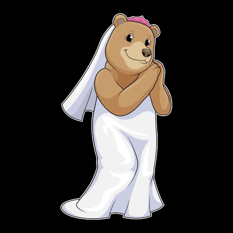 Ours comme mariée avec voile