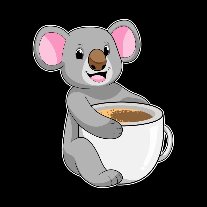 Koala avec tasse de café