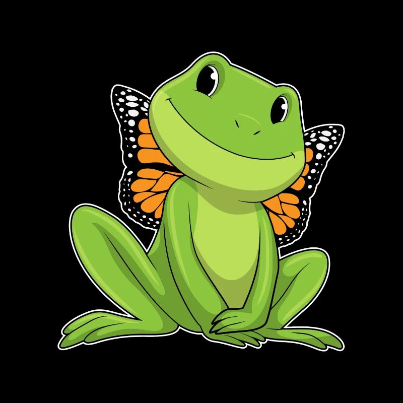 Frog with butterfly