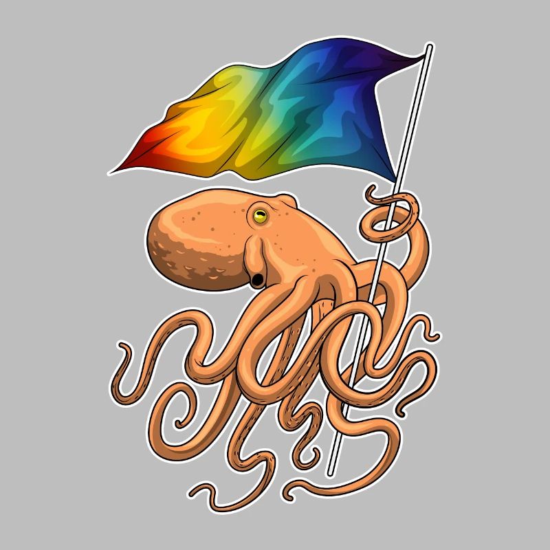 Drapeau arc-en-ciel Octopus