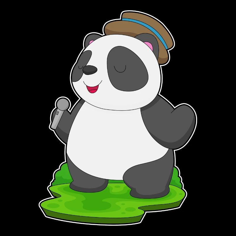 Panda Singer Microphone Musique
