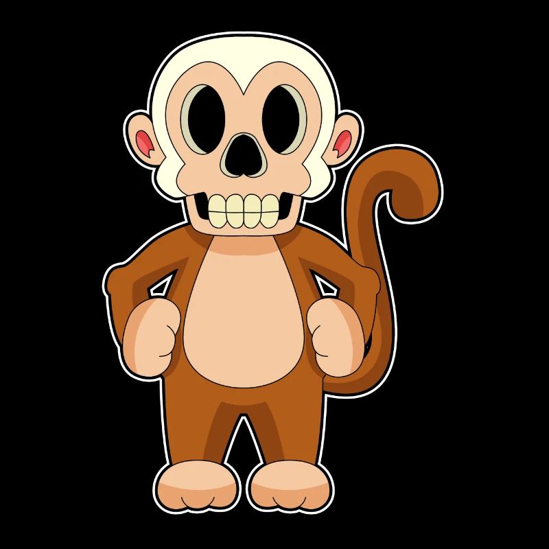 Monkey Halloween Skull