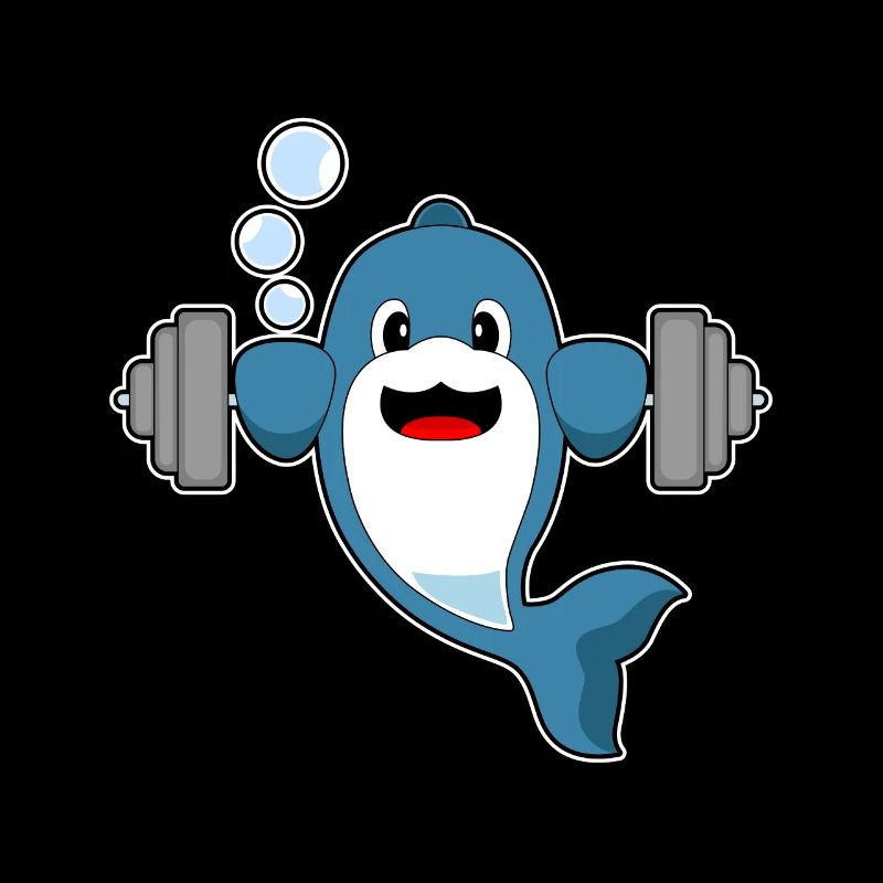 Dolphin Bodybuilder Musculation avec haltères