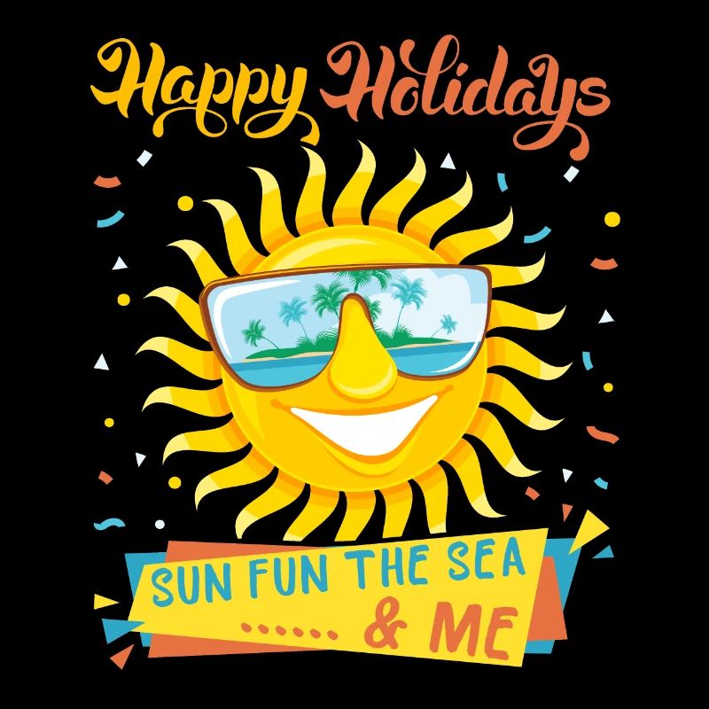 Vacances à la mer, vacances, soleil qui rit, dire