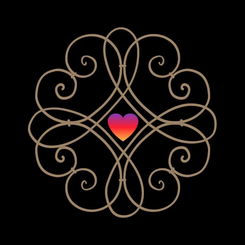 Love Love, Saint-Valentin, Mandala en fer forgé