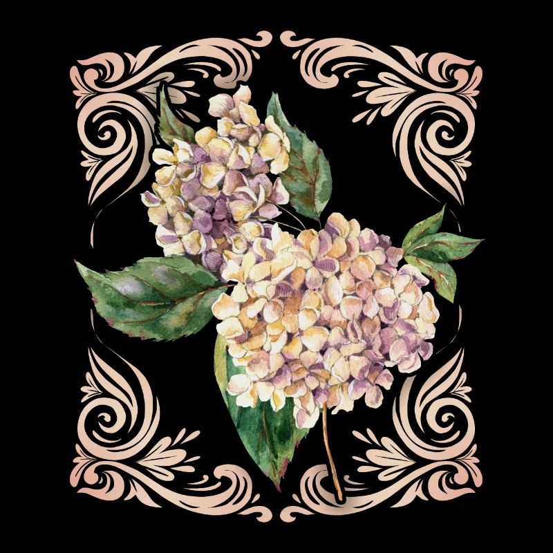 Hydrangea, vintage hydrangea, watercolor