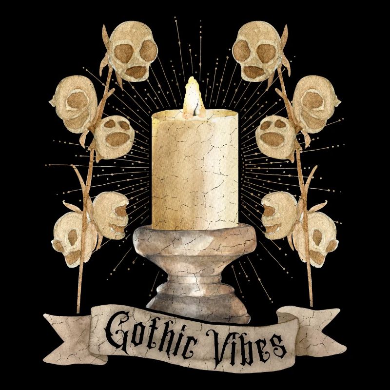 Goth, Gothic-Vibes Crâne et Bougie