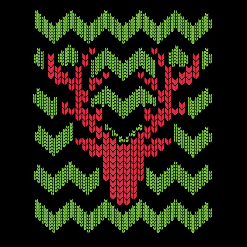 Reindeer Christmas knitted pattern knitted motif