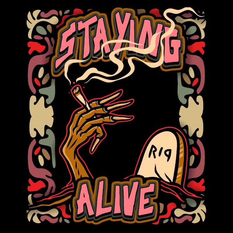 Zombie Joint, Grabstein, lustiger Cannabis Spruch
