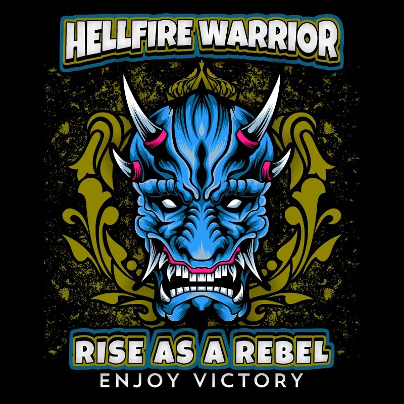 Teufel-Satan, Spruch Hellfire Warrior, Comic-Stil