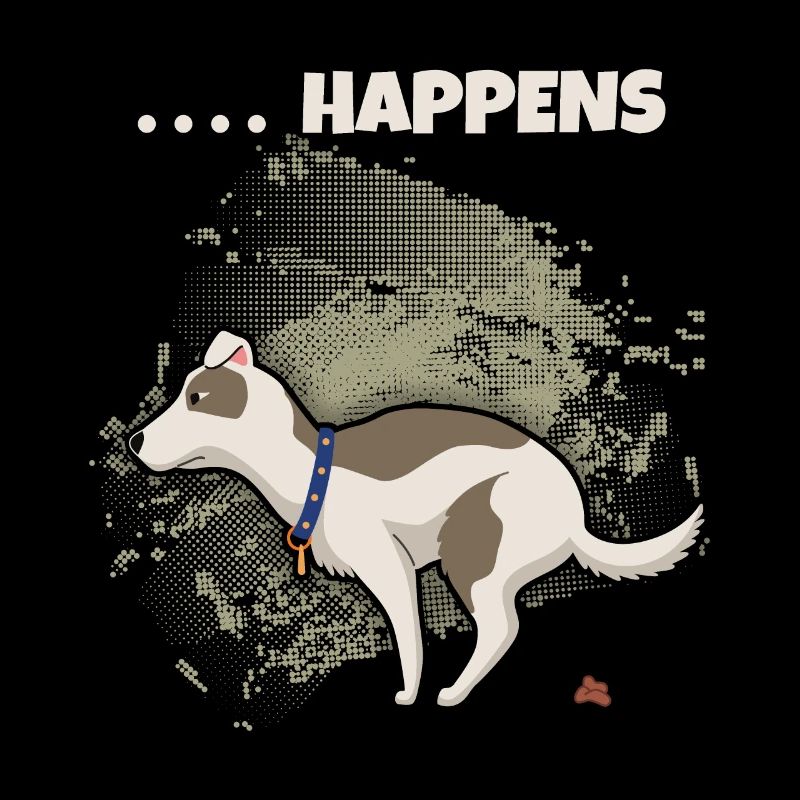 Merde arrive en disant, chien drôle dans un style comique