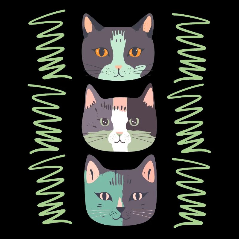 Tête De Chat, Trois Chats, Visages De Chat