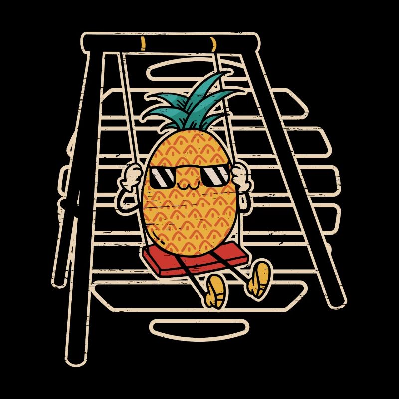 Pineapple On A Swing Hawaiian Summer Tropical
