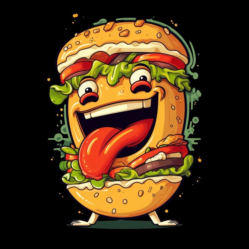 Drôle de hamburger de restauration rapide