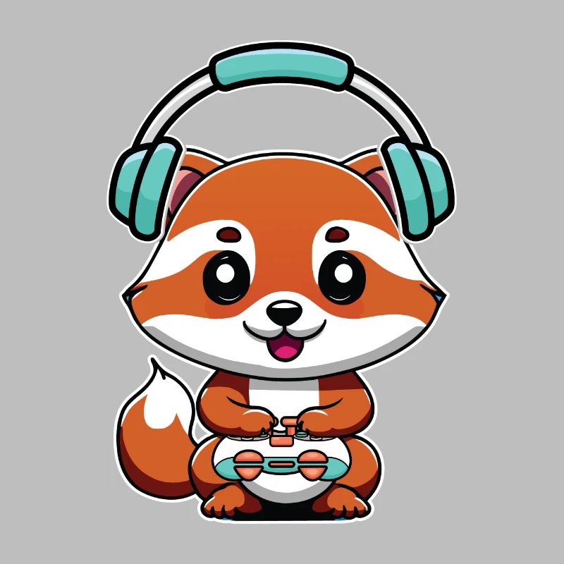 Play Controller Gaming Fox with Headphones