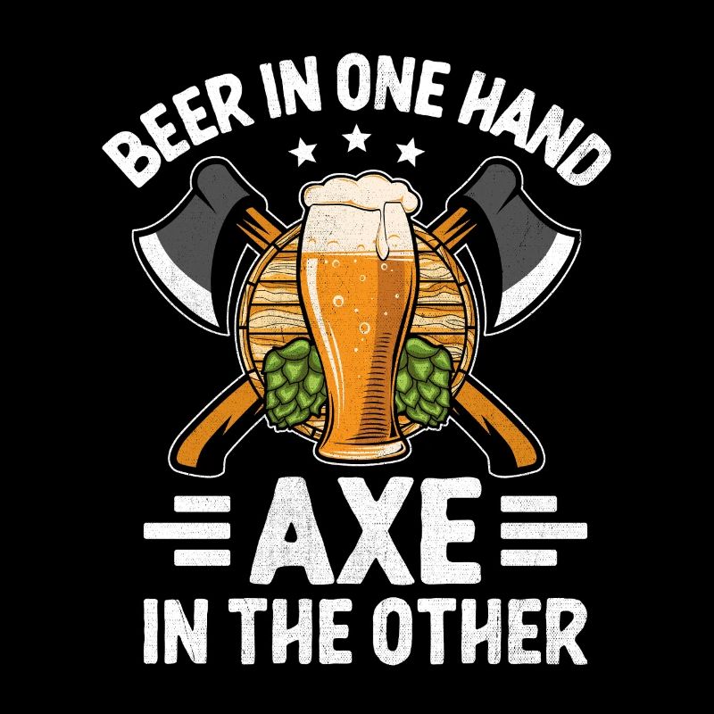Bier in der einen Hand, Axt in der anderen Beil werfen