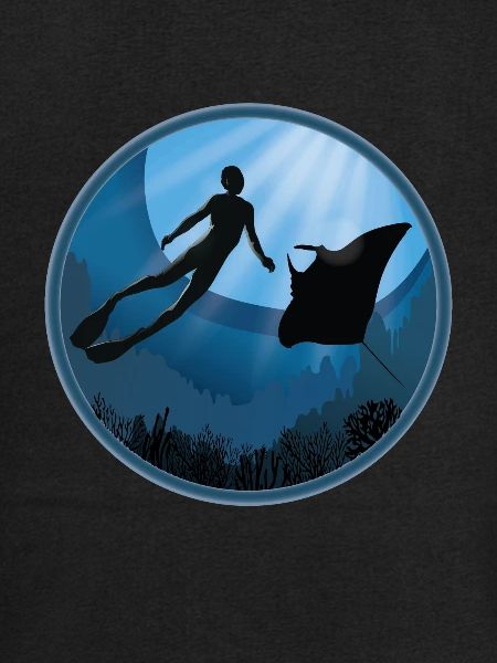 Diver with Manta Ray