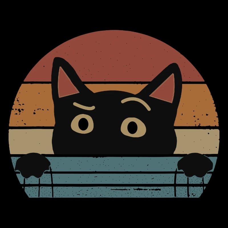 Chat rétro chats gueule de bois chaton visage de chat