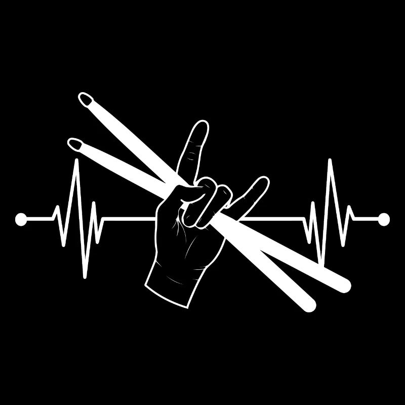 Drummer Drums and Sticks Heartbeat