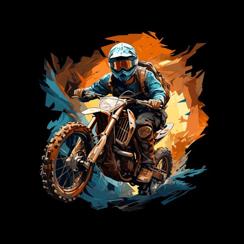 Design cool de pilote de motocross dans le style polygonal