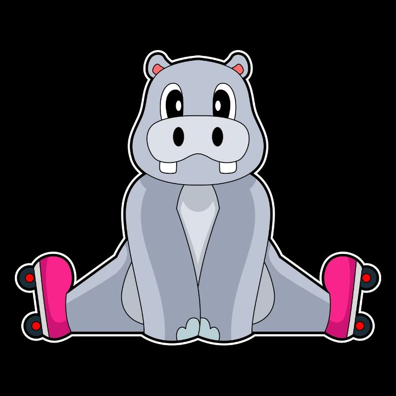 Hippopotamus Inline skating roller skates