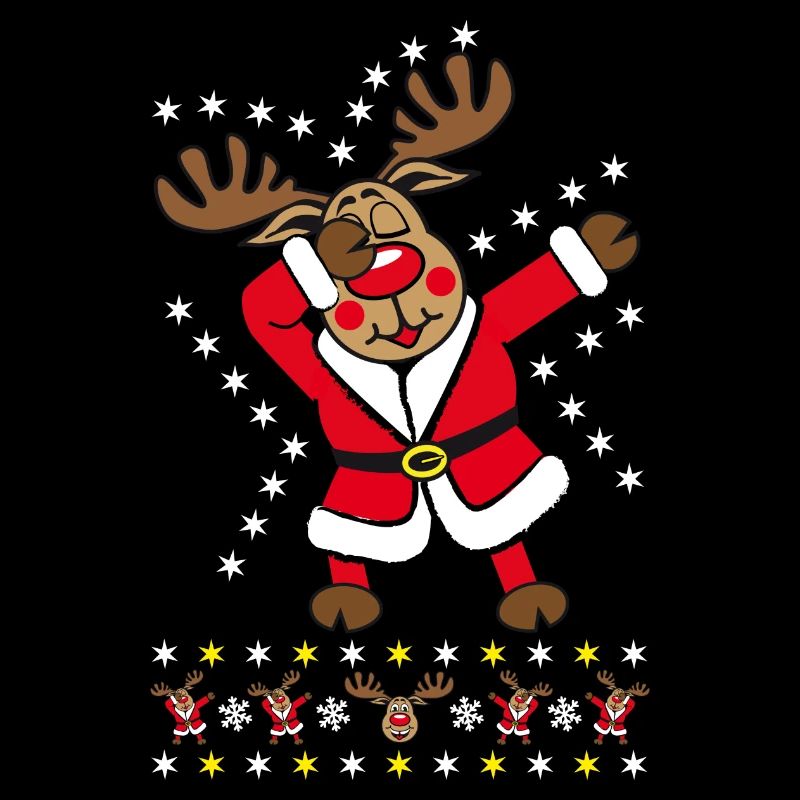 87 Dabbing Reindeer Rentier Hirsch Rudolph Funny