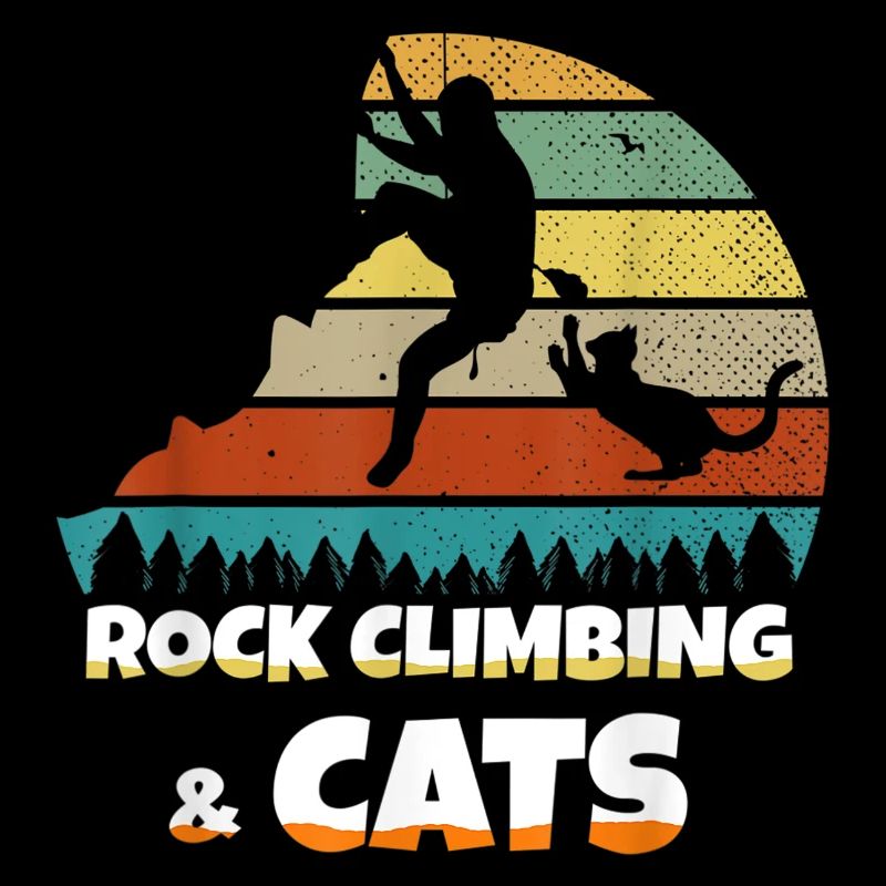 Rock Climbing Cat Grimage Chat Cadeau Hobby