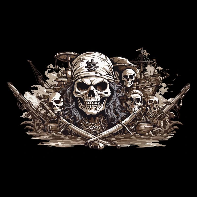 Halloween Pirate Flag Skull Buccaneer Design