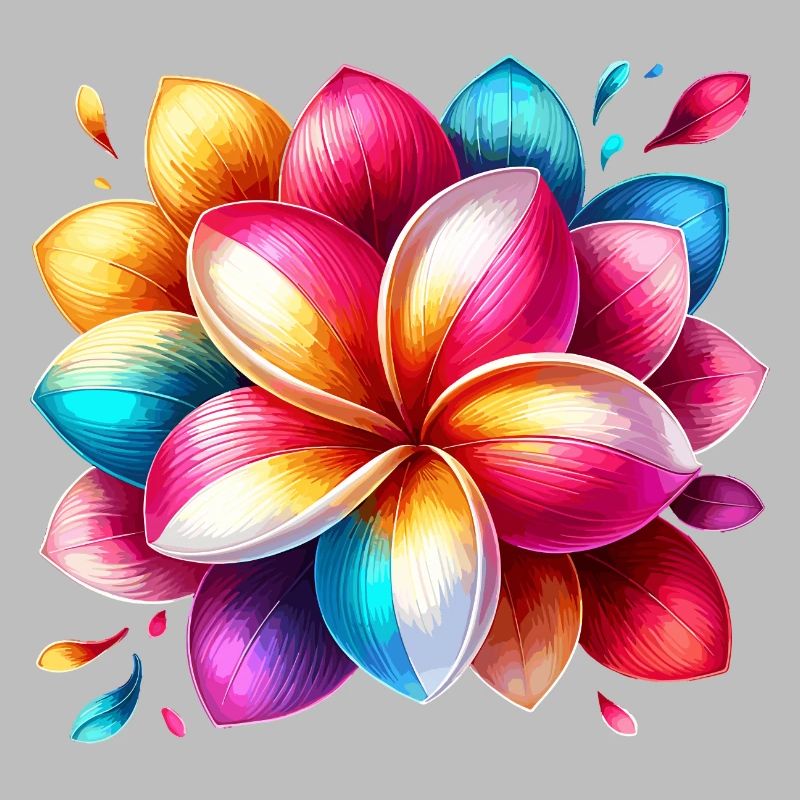 Farbenfrohe Blüte mit Regenbogeneffekt