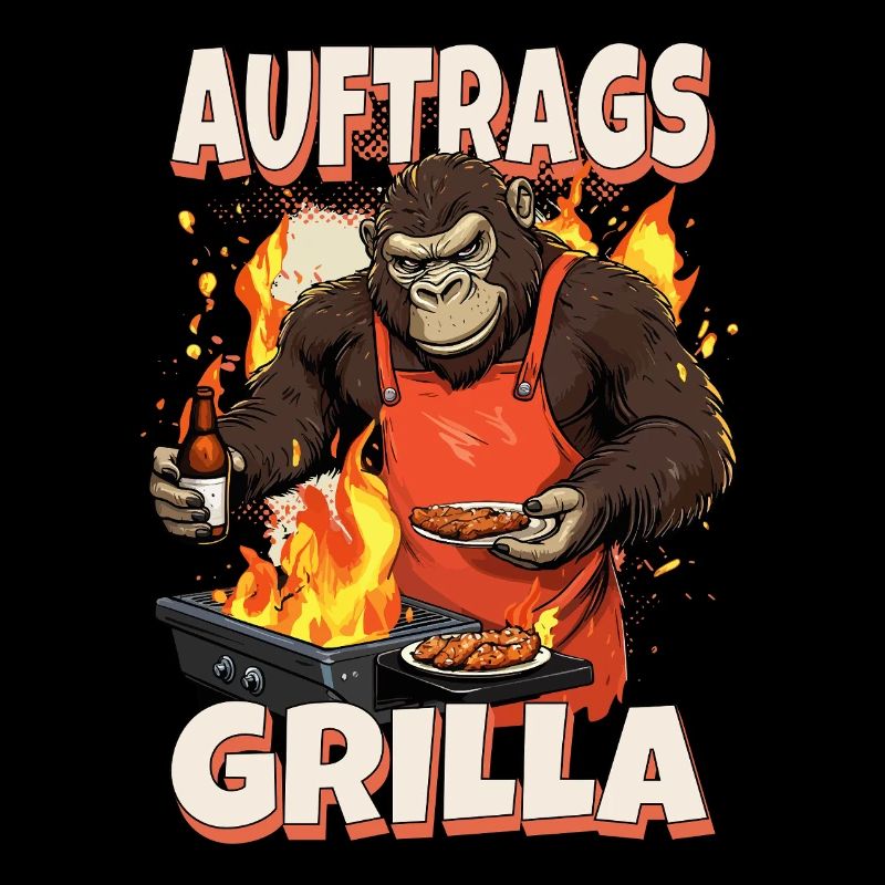 grillade grilla griller gorilla bbq dire drôle