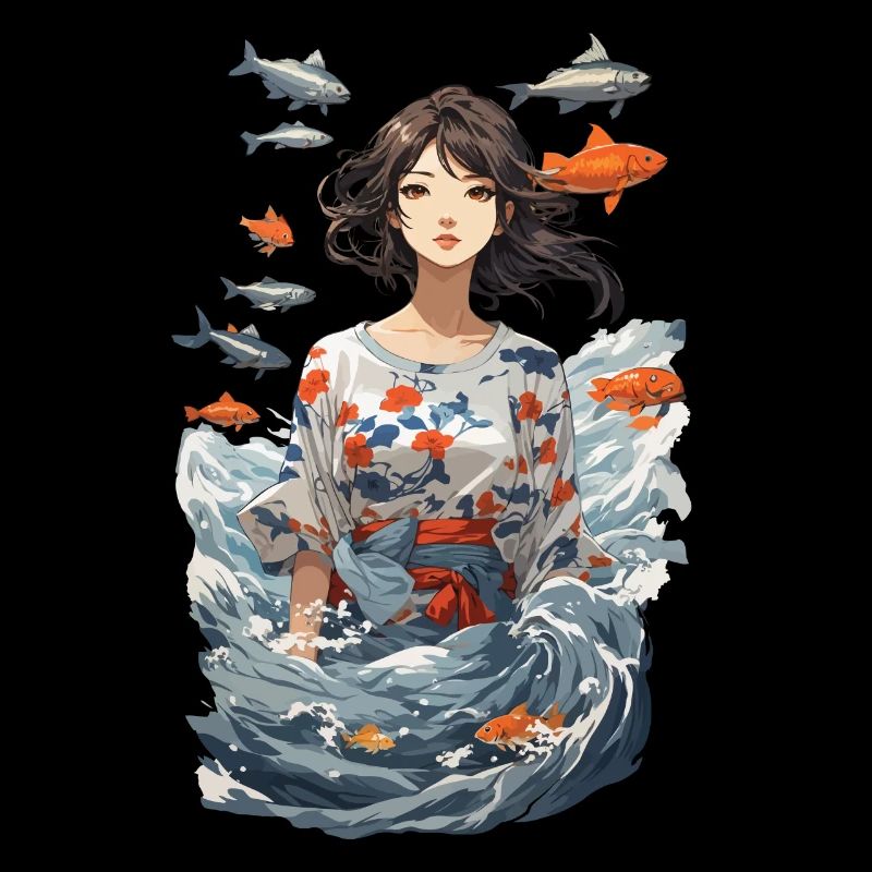 Anime Ocean Koi Fantasy Conception esthétique