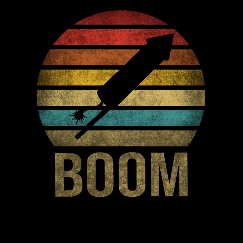 Feux d’artifice Boom Rocket Going Up Launch Retro