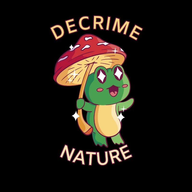 Decrime Nature Grenouille champignon colorée